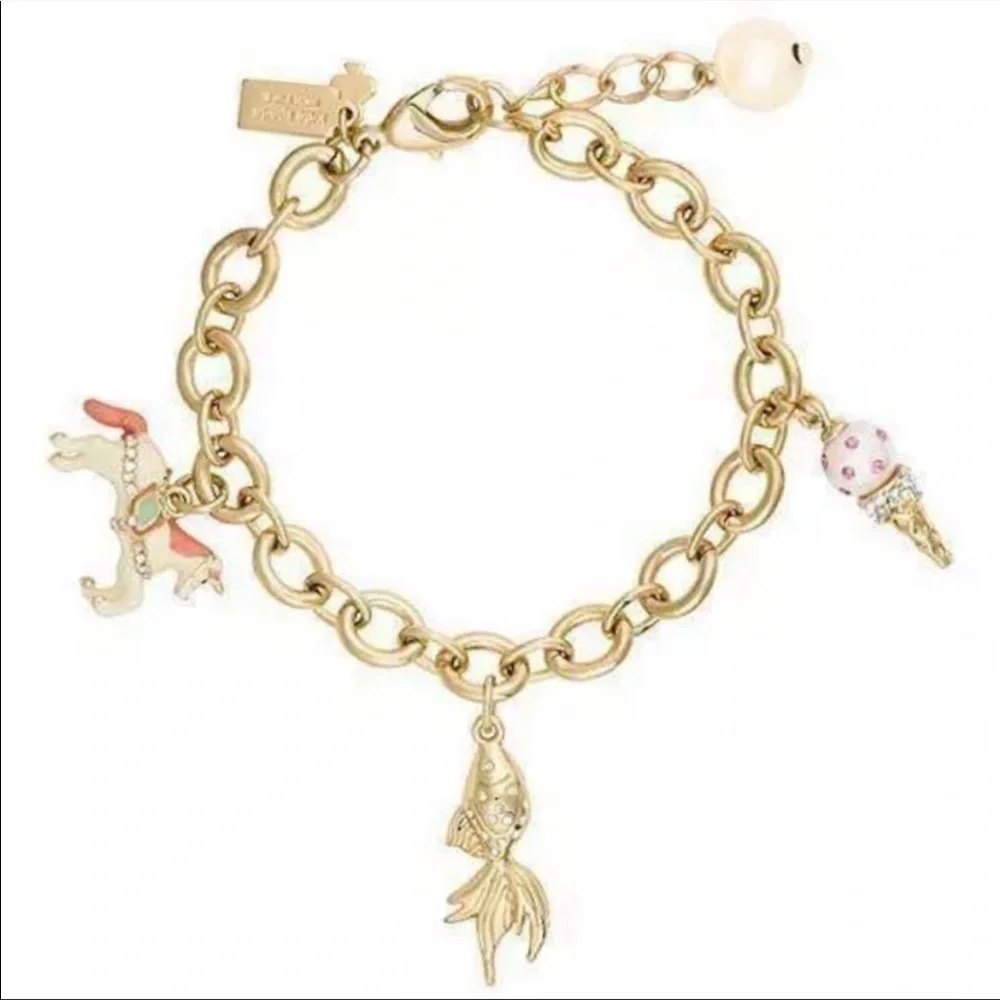 Kate Spade Carnival Unicorn Fish Ice Cream Charm Bracelet (Rare Piece) Nights